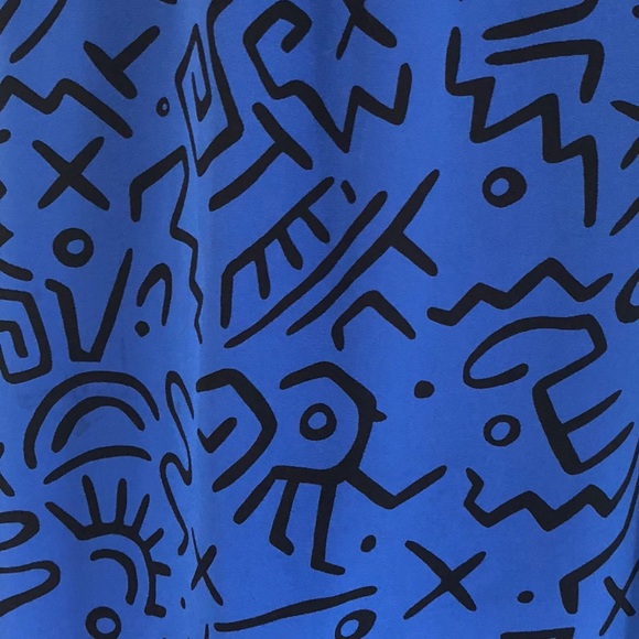 〰️VINTAGE 80s Abstract Print Secretary Dress - Picture 5 of 6